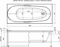 Акриловая ванна Aquanet Dali 160x70 без гидромассажа арт-239538 — фото 8, Акриловые ванны