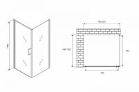 Душевой уголок Abber Sonnenstrand 80x70 профиль Черный стекло прозрачное арт-AG04080B-S70B — фото 4, Прямоугольные душевые уголки
