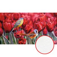 Фреска Ortograf Цветы 8224 Фактура бархат FX Флизелин (1,8*1) Красный/Зеленый, Цветы/Птицы/Живопись арт-8224 (бархат FX) — фото 1, Фрески