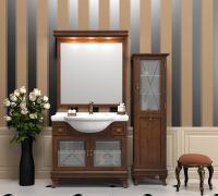 Шкаф пенал Opadiris Борджи 45 R с бельевой корзиной Светлый орех арт-Z0000003720 — фото 2, Пеналы для ванной комнаты