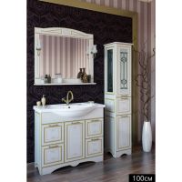 Зеркало Sanflor Адель 100 Белое с патиной Золото арт-Н0000000668 — фото 1, Зеркала в ванную комнату