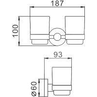 Стакан для зубных щеток Frap F302 двойной Черный матовый арт-F30208 — фото 9, Стаканы для зубных щеток
