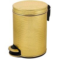 Ведро для мусора Geralis Croco Золото, кант Золото, 5 л арт-V-KGG-B​ — фото 1, Мусорные ведра