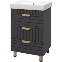 Тумба с раковиной Brevita Gloster 60 Графит матовый арт-УТ000012446 — фото 1, Тумбы с раковиной