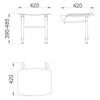 Сиденье для душа Nofer Белое арт-15042.PIE.NBA — фото 2, Сиденья