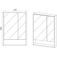 Зеркальный шкаф VIANT Мальта 60 Дуб Вотан арт-VMAL60-ZSH — фото 8, Зеркальные шкафы в ванную