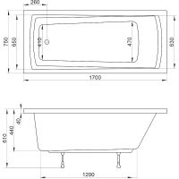 Акриловая ванна Ravak Domino Set Plus 170х75 без гидромассажа арт-70508024 — фото 8, Акриловые ванны