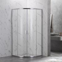 Душевой уголок Veconi Rovigo RV-202 80х80 профиль Хром стекло прозрачное арт-RV202-80-01-C6 — фото 1, Душевые уголки четверть круга