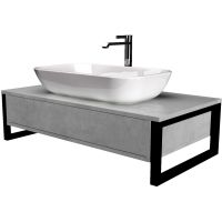 Тумба под раковину 1MarKa Grunge Loft 80П подвесная Бетон светлый арт-У85851 — фото 1, Тумбы под раковину