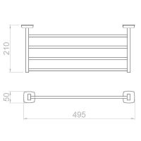 Товар: Полка для полотенец Nofer Classic Глянцевая нержавеющая сталь арт-09033.B - фото 2 Полка для полотенец Nofer Classic Глянцевая нержавеющая сталь арт-09033.B — фото 2, Полки для полотенец