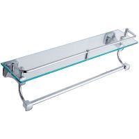 Стеклянная полка CeramaLux Domino Хром арт-95411 — фото 1, Полки для ванной и душа