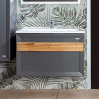 Тумба под раковину Бриклаер Берлин 80 подвесная Оникс серый арт-4627125416156 — фото 10, Тумбы под раковину