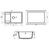 Товар: Кухонная мойка Milacio Navarra 78 Cuarzo Серый металлик арт-MC.77053 - фото 3 Кухонная мойка Milacio Navarra 78 Cuarzo Серый металлик арт-MC.77053 — фото 3, Кухонные мойки