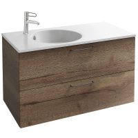 Тумба под раковину Jacob Delafon Odeon Rive Gauche 100 подвесная Квебекский дуб ручки Черные арт-EB2524-R9-E10 — фото 1, Тумбы под раковину