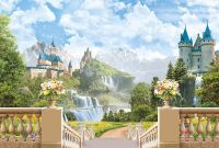 Фреска Ortograf Замки 30265 Фактура флок FLK Флизелин (4*2,7) Разноцветный, Замки/Водопады/Пейзаж арт-30265 (флок FLK) — фото 2, Фрески