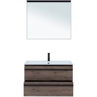 Тумба с раковиной Aquanet Lino 90 подвесная Дуб Веллингтон арт-271950 — фото 8, Тумбы с раковиной