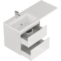 Тумба с раковиной Creto Cafor 130 L подвесная Белый глянец арт-19-W130L — фото 5, Тумбы с раковиной