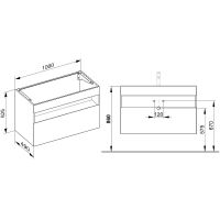 Тумба под раковину Keuco Stageline 100 32872 300000 подвесная Белая арт-32872300000 — фото 10, Тумбы под раковину