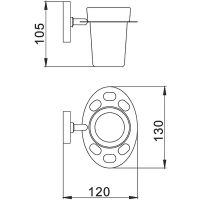 Стакан для зубных щеток Haiba Хром арт-HB1906 — фото 2, Стаканы для зубных щеток