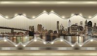 Фреска Ortograf Небоскребы 33042 Фактура бархат FX Флизелин (4,7*2,7) Бежевый, Город/Абстракция арт-33042 (бархат FX) — фото 2, Фрески