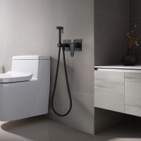 Гигиенический душ со смесителем Aquatek Оберон Черный матовый арт-AQ1220MB — фото 2, Гигиенические души