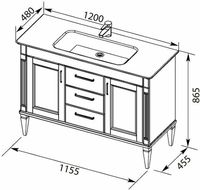 Тумба с раковиной Aquanet Селена 120 Белая Патина серебро арт-233696 — фото 9, Тумбы с раковиной