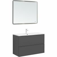 Тумба под раковину Aquanet Арт 100 подвесная Ясень графит арт-329614 — фото 8, Тумбы под раковину