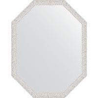 Зеркало Evoform Octagon 68x88 в багетной раме - Чеканка белая 46 мм арт-BY 7004 — фото 1, Зеркала в ванную комнату