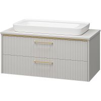 Тумба с раковиной Brevita Elche 100 подвесная Серый кашемир Золото арт-УТ000022433 — фото 1, Тумбы с раковиной