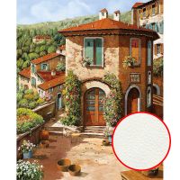 Фреска Ortograf Городской пейзаж живопись 11844 Фактура флок FLK Флизелин (2,2*2,7) Бежевый/Оранжевый/Зеленый, Город/Живопись арт-11844 (флок FLK) — фото 1, Фрески