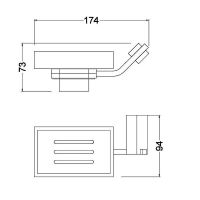 Мыльница Schein Watteau Белая Хром арт-122CS-R — фото 2, Мыльницы