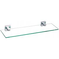 Стеклянная полка CeramaLux Quadro Хром арт-61911 — фото 1, Полки для ванной и душа