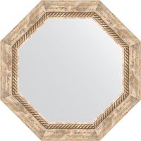 Зеркало Evoform Octagon 53х53 в багетной раме - Прованс с плетением 70 мм арт-BY 3757 — фото 1, Зеркала в ванную комнату