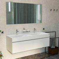 Тумба под раковину Velvex Pulsus 140 tp.PUL.PUL.140.2Y Белая глянцевая арт-tp.PUL.PUL.140.2Y белый глянец — фото 1, Тумбы под раковину