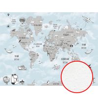 Фреска детская Ortograf Little Friends 34373 Фактура бархат FX Флизелин (4*3) Голубой/Серый, Карты арт-34373 (бархат FX) — фото 1, Фрески