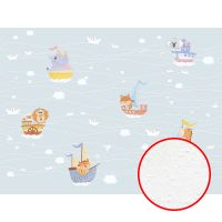Фреска детская Ortograf Little Friends 34391 Фактура бархат FX Флизелин (4*3) Голубой/Разноцветный, Животные/Корабли арт-34391 (бархат FX) — фото 1, Фрески