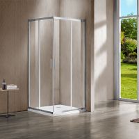 Душевой уголок Vincea Garda 110x100 профиль Хром стекло прозрачное арт-VSS-1G1011CL — фото 1, Прямоугольные душевые уголки