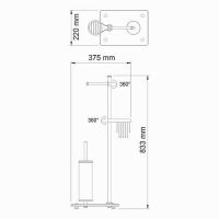 Напольная стойка WasserKRAFT Abens Черная глянцевая арт-K-1264B — фото 6, Стойки - набор держателей