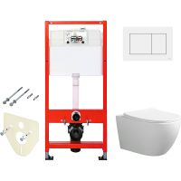 Комплект унитаза Ceruttispa Orlter Aria Tornado CT9955 с инсталляцией Tece Base 9400413 с сиденьем Микролифт и Белой клавишей смыва арт-9955+9400413 — фото 1, Комплекты унитаз + инсталляция