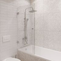 Шторка на ванну STWORKI Ольборг 70 профиль Хром глянцевый стекло прозрачное арт-583125 — фото 1, Шторки для ванной распашные