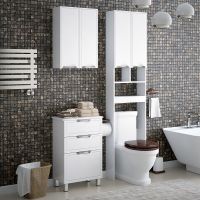 Подвесной шкаф Corozo Монро 55 Белый арт-SD-00000367 — фото 4, Шкафы для ванной