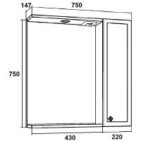 Зеркало со шкафом Runo Римини 75 с подсветкой Мята арт-00-00001279 — фото 4, Зеркальные шкафы в ванную