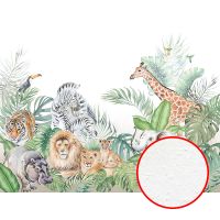 Фреска детская Ortograf Little Friends 34358 Фактура бархат FX Флизелин (4*3) Разноцветный, Животные/Листья арт-34358 (бархат FX) — фото 1, Фрески