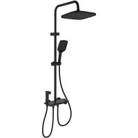 Душевая система Berges Pulsar с термостатом Черная матовая арт-075012 — фото 1, Душевые стойки