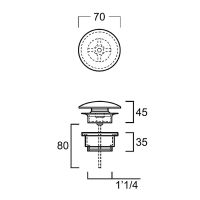Донный клапан Simas PLCE antracite matt click-clack Антрацит матовый арт-PLCEantracitematt — фото 2, Донные клапаны