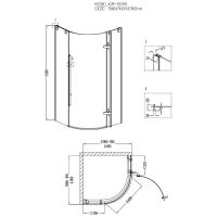 Душевой уголок Grossman 190x90 профиль Хром стекло прозрачное арт-GR-5090 — фото 3, Душевые уголки четверть круга