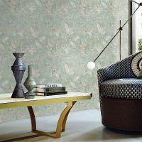 Обои Decori-Decori Carrara Винил на флизелине (1,06*10,05) Бирюзовый/Бежевый, Мрамор арт-82602 — фото 2, Обои для стен