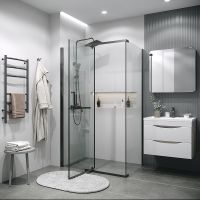 Душевая стенка Grossman Pragma 90 профиль Графит сатин стекло прозрачное арт-200.K33.03.90.42.00 — фото 3, Боковые стенки