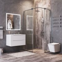 Тумба с раковиной Bond Cube 80 подвесная Белая матовая арт-T01805-S05W — фото 7, Тумбы с раковиной