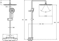Душевая система Jacob Delafon Metro с термостатом Черный матовый арт-E26588-BL — фото 4, Душевые стойки